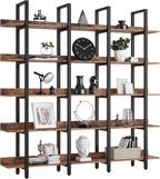 IRONCK Bookcase and Bookshelves Triple Wide 5 Tiers Large Open Shelves by IRONCK