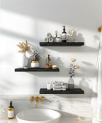 YYWUOJJ Wood Floating Shelves for Wall Decor, Rustic Wall Shelves for Bedroom - Image 3