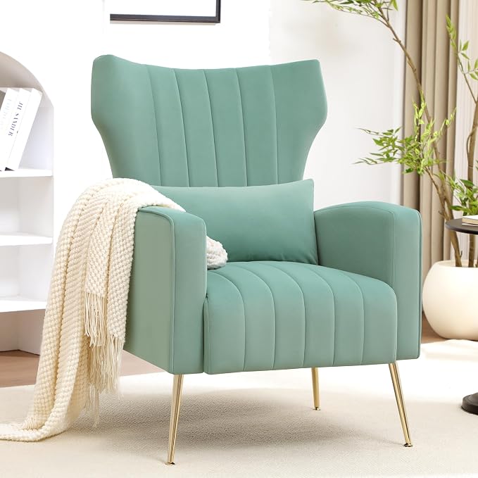 Accent Chairs Set of 2, Upholstered Living Room Chairs, High Back Arm Chairs - Image 6