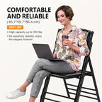VINGLI Bamboo Folding Chair, Foldable Dining Wood Chairs Comfortable Seat - Image 4