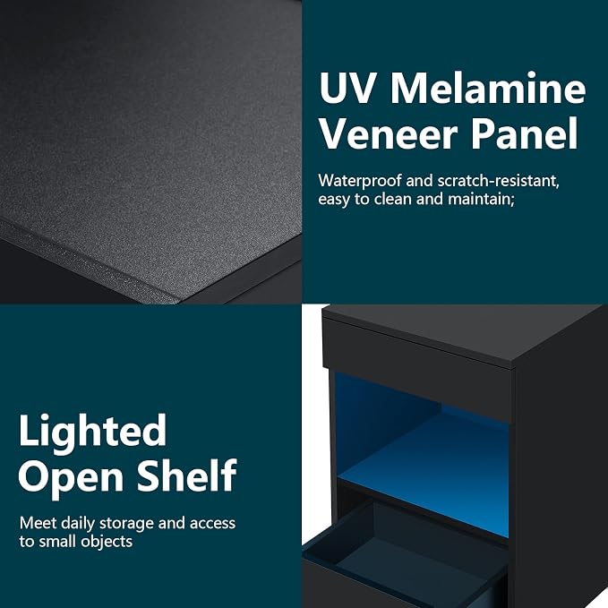 HOMMPA Open Shelf LED Nightstand - Image 8