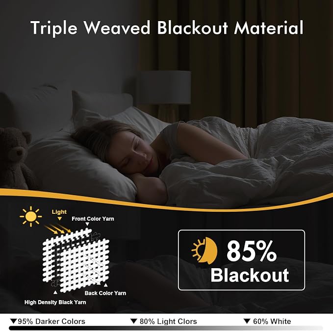 MIULEE Blackout Curtains for Bedroom 2 Panels 40 x 45 Inch Long Taupe Brown | - Image 2