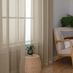 Chyhomenyc Taupe Sheer Curtains 108 Inches Long - Image 3