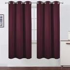 Burgundy Red Blackout Curtains/42 x 72 Inch/Set of 2 Panels Room Darkening by Lemomo