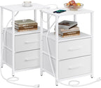 TUTOTAK End Table with Charging Station, Side Table with 2 USB Ports and Outlets by ChoosetutotakFurnitureBuildYourCozyHome