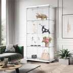 Display Cabinet with Glass Door and Lock, 4-Shelf Fast Installation in 30 Mins - Image 8