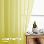 Lemon Sheer Curtains for Bedroom Living Room 96 Inches Long 2 Panels Set - Image 4