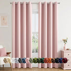 MIULEE Blackout Curtains for Bedroom 2 Panels 50 x 84 Inch Long Pink | Thermal by MIULEE