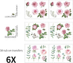 Vintage Floral UV DTF Stickers Rub on Transfers - Image 6