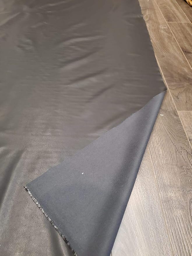 Black Faux PU Leather Sheet Fabric by the Yard Synthetic Thin Pleather 0.7 mm - Image 4