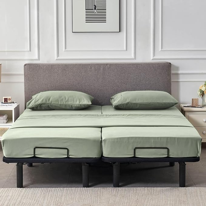 Kingnex Split Queen Sheets for Adjustable Bed Soft 1800 Microfiber 5 Pieces - Image 7