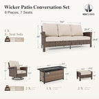 HERA’S HOUSE Wicker Patio Furniture Set, High Back Swivel Chairs - Image 6