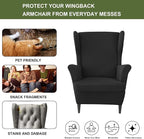 HAOYONG Wing Chair Slipcovers Waterproof Spandex Wingback Chair Covers 2 Pieces - Image 5