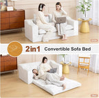 61" Convertible Sofa Bed Loveseat, Memory Foam Boneless Floor Couch - Image 4