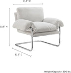 Modway Ansel Boucle Accent Chair in Newsprint - Image 3