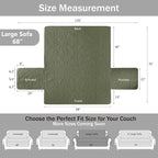 Quilted Olive Green Sofa Slipcovers - Image 7