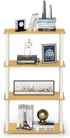 Furinno TURN-S-TUBE Storage Shelves, 4-Tier Book Shelf, Corner Shelf, Toolless - Image 6