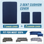 H.VERSAILTEX Sectional Couch Covers 3 Pieces Sofa Seat Cushion Covers L Shape - Image 8