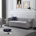 Mid-Century 3 Seater Sofa, Velvet Couch by YUCHIATHSoulFurniture