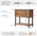HULALA HOME Farmhouse Storage End Table Set of 2 - Image 2