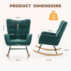DUMOS Nursery Rocking Chair Teddy Upholstered, Comfy Glider Rocker - Image 2