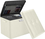 DocSafe Storage Ottoman with Lock, Fireproof＆Waterproof 17 Inches Folding by DocSafe