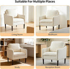 Mid Century Modern Accent Chair, Chenille Fabric Armchair - Image 9
