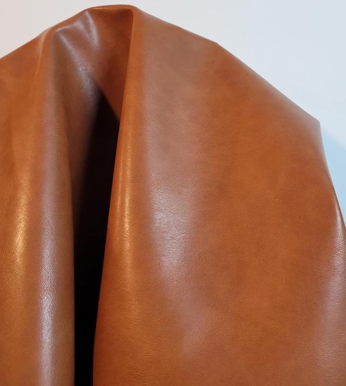 Golden Tan Smooth Soft Faux Vegan PU Leather by The Yard Synthetic Pleather 0.9 - Image 3