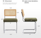 Zesthouse Natural Rattan Dining Chairs Set of 6, Mid Century Modern Dining - Image 2