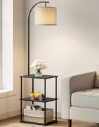 PARTPHONER Floor Lamp with Table, Night Stand with Lamp, Narrow Side Table with by PARTPHONER