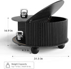 JOINICE Black Round Coffee Table - Image 2