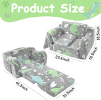 2-in-1 Soft Plush Toddler Couch & Chair – Fold Out Convertible Sofa to Lounger - Image 3