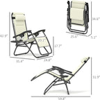 Outsunny Zero Gravity Chairs Set of 2, Reclining Folding Zero Gravity Lounge - Image 3
