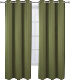 Olive Green Thermal Blackout Curtains/42 x 84 Inch/Set of 2 Panels Room - Image 2