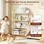 4-Tier Wooden Bookshelf, Modern Open Bookcase - Image 3