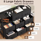 Somdot Dresser with Charging Station and Open Shelves, Dresser - Image 4