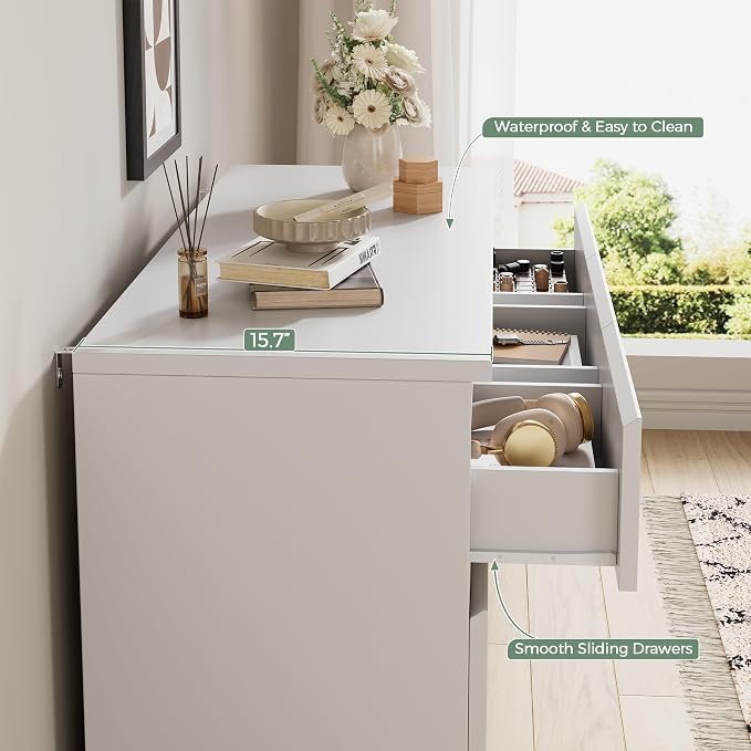 Jocoevol Modern White 7 Drawer Dresser - Image 5