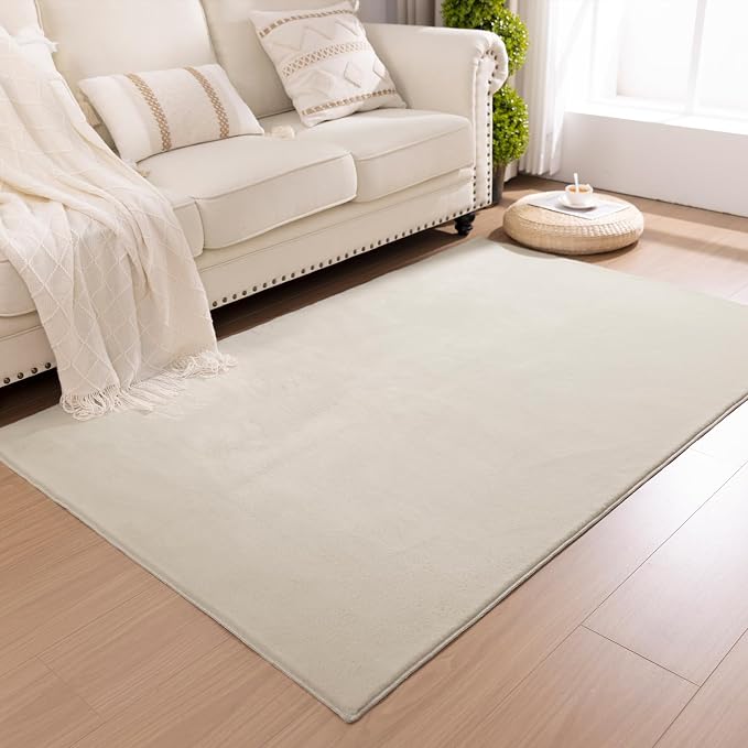SHACOS Ultra Soft 6x9 Faux Rabbit Fur Rug - Image 8