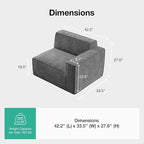 Novilla Modular Sectional Sofa, No Assembly Cloud Sectional Couch - Image 2