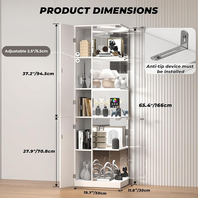VersionTECH. Glass Display Cabinet - Image 2