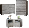 4 Pcs Bedroom Set, Dresser and Nightstand Sets, Modern Wooden Tall 6 Drawer by SOLACEFURNITURE
