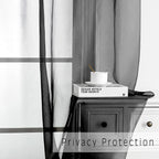 2 Panels Sheer Black Curtains 54 Inches Length Window Treatment - Image 5