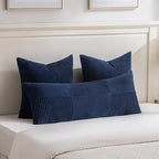 Fancy Homi 2 Packs Navy Blue Big Decorative Throw Pillow Covers 24x24 Inch - Image 5