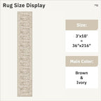 Soalmost Washable 3x18 Hallway Runner Rug Non-Slip Kitchen Entry Rugs Brown | - Image 5