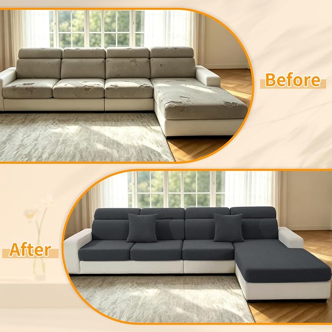 XINEAGE Couch Cushion Covers, Loveseat Seat Slipcovers - Image 7