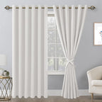 Room Darkening Curtains for Bedroom, 70 x 84 Inches Ivory, 2 Panels | Thermal - Image 8