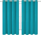 Teal Blackout Curtains 66 x 63 Inch Length/Set of 2 Curtain Panels/Thermal - Image 2
