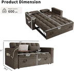 3 in 1 Convertible Sleeper Sofa, 65in Sleeper Couch - Image 2