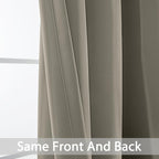 Yakamok Room Darkening Curtains 52x84 inch Length Taupe-Living Room | 2 panels - Image 3