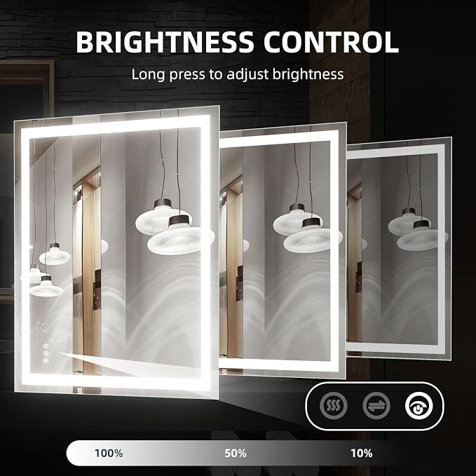 48" L x 36" W LED Bathroom Mirror - Image 4